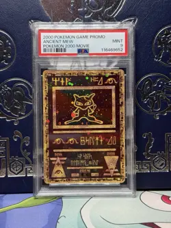 2000 ANCIENT MEW POKEMON MOVIE PROMO CARD PSA 9 MINT CONDITION DOUBLE HOLO SWIRL - Image 1