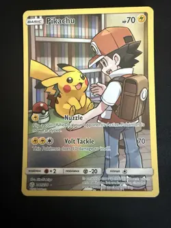 Pokemon TCG Ash Pikachu Holo Card Cosmic Eclipse 241/236 Secret Rare Near Mint - Image 1