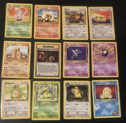 Vintage Pokemon Cards Lot - 12 Cards - Fossil/Jungle/Base/Base 2 - Image 1