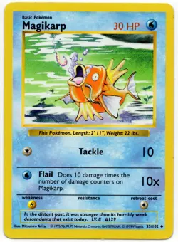 Pokemon - Shadowless Base Set Magikarp 35/102 LP - Image 1