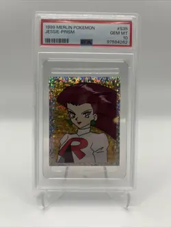 1999 Merlin Pokemon Sticker Prism Jessie Team Rocket #S35 PSA 10 Gem Mint - Image 1