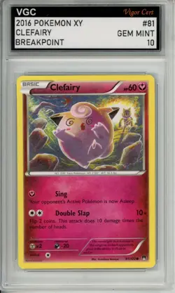 2016 POKEMON XY BREAKPOINT #81 CLEFAIRY VGC GEM MINT 10 J83 - Image 1