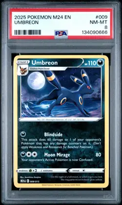 2025 POKEMON M24 EN-MCDONALD'S COLLECTION #009 UMBREON PSA 8 - Image 1