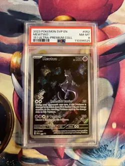 Pokemon TCG Mewtwo 151 Promo 52 English Full Art Graded PSA 8 - Image 1