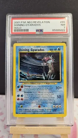 Pokemon Card Shining Gyarados 65/64 Neo Revelation PSA 7 NM - Image 1