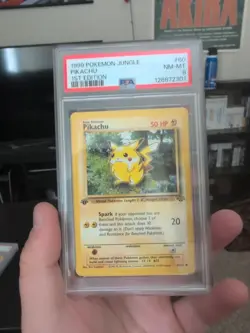 Pokemon Pikachu Jungle Set 1999 1st Edition Non-Holo Card 60/64 PSA 8 - Image 1