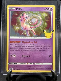 Pokemon Mew TCG Holo Rare Card Celebrations 011/025 Mew Holo Rare Card NM - Image 1