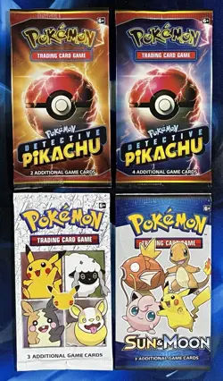 Detective Pikachu Booster Pack Lot X4 2, 4 Card General Mills Pikachu Promo Nm M - Image 1