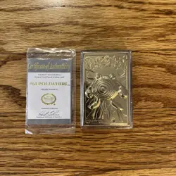 Pokemon POLIWHIRL 23K Gold Plated Trading Card 1999 Burger King Promo - Image 5