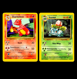 1999 Pokemon CHARMELEON & IVYSAUR Base Set OC ERROR Cards Non Holo Lot WotC Rare - Image 1