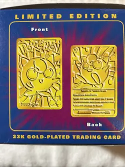 Pokemon 23k Gold Plated Jigglypuff Trading Card Sealed 1999 Blue Box Burger King - Image 3