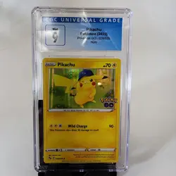Pokemon Go TCG Pikachu Holo 28/78 PSA CGC 9 Card Holofoil Rare 2022 With Hat - Image 1