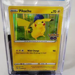 Pokemon Go TCG Pikachu Holo 28/78 PSA CGC 9 Card Holofoil Rare 2022 With Hat - Image 2