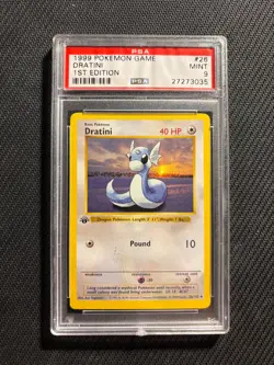 Pokemon Card PSA 9 Dratini 1st Edition Base Shadowless - Image 1