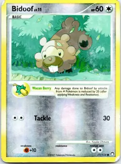 Pokemon Card - Bidoof Mysterious Treasures 73/123 Reverse Holo - Image 1