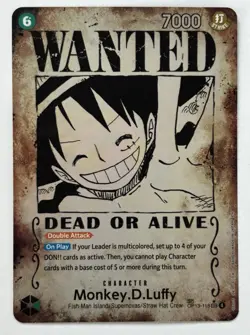 Monkey.D.Luffy Op13-118 (SP) SEC Wanted Poster One Piece Card - Image 1