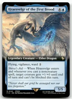 Hraesvelgr of the First Brood (Extended Art) #142 MTG Final Fantasy FIC NM X1 - Image 1