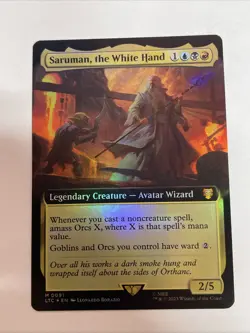 Saruman, the White Hand (Extended Art) Commander: LOTR #91 Mythic - Image 1
