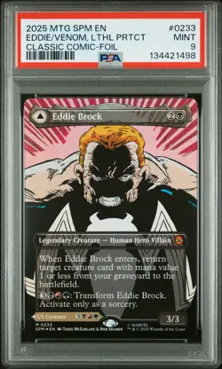 2025 MTG MARVEL'S SPIDER-MAN #0233 EDDIE BROCK/VENOM, LETHAL PROTECTOR PSA 9 - Image 1