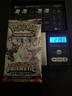 21.91g HEAVY Prismatic Evolutions Pokemon Sealed Booster Pack New - Image 1