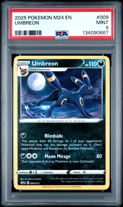 2025 POKEMON M24 EN-MCDONALD'S COLLECTION #009 UMBREON PSA 9 - Image 1