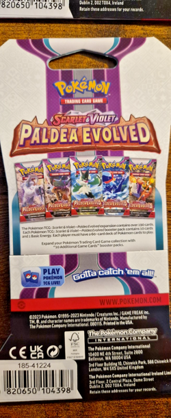 Pokemon Paldea Evolved Sleeved Booster Pack LOT of 8 Sealed Packs 171811_1 - Image 4