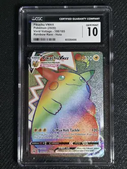 Pokemon - TCG Vivid Voltage Pikachu VMax Rainbow 188/185 CGC 10 GEM MINT - Image 1