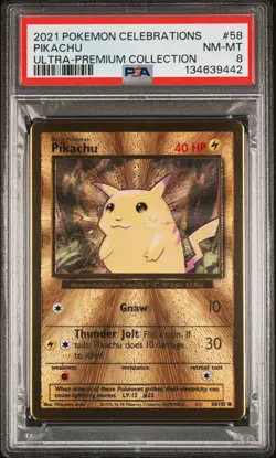 2021 POKEMON CELEBRATIONS ULTRA-PREMIUM COLLECTION #58 PIKACHU PSA 8 - Image 1
