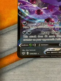C1171 POKEMON TCG SABLEYE V NM CARD HOLO #120 SWORD SHIELD RARE - Image 4