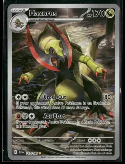 2025 Pokemon Black Bolt Haxorus Illustration Rare Card # 147/086 - Image 1