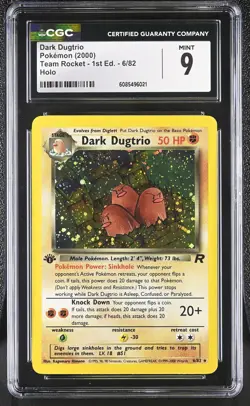 CGC 9 MINT Dark Dugtrio 2000 Team Rocket 1st Edition 6/82 Holo Pokemon Card - Image 1