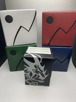 Dragon Shield 4 Trifold Card Boxes Only + 1 Standard Deck Box w Sleeves RESERVED - Image 1