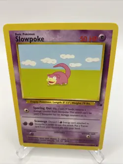 Slowpoke 55/62 Fossil Unlimited Common WOTC Pokemon Card 02 - LP - Image 1