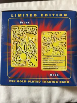 Pokemon Limited Edition 23K Gold-Plated Charizard Trading Card NEW Sealed - Image 3