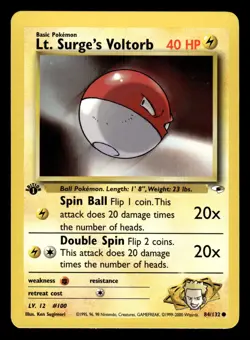 Lt. Surge's Voltorb 84/132 Common 1st Edition Gym Heroes Pokemon Card - Image 1