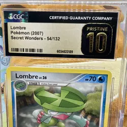 54/132 Lombre 2007 Secret Wonders Pokemon Card CGC Pristine 10 - Image 2