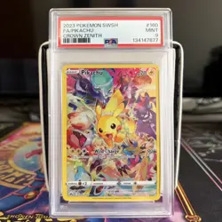 PSA 9 Pikachu 160/159 Full Art Crown Zenith Sword and Shield Pokemon Card - Image 1