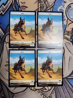 4x Dog (1,1) / Goblin (1,1) Dual-Sided Tokens - NM/M TDC MTG - Image 1