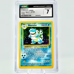 Blastoise 2/130 Near Mint CGC 7 Holo Rare Base Set 2 Vintage Pokemon TCG - Image 1