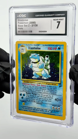 Blastoise 2/130 Near Mint CGC 7 Holo Rare Base Set 2 Vintage Pokemon TCG - Image 2