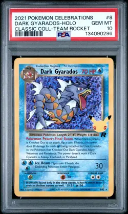 2021 POKEMON CELEBRATIONS CLASSIC COLLECTION #8 DARK GYARADOS-HOLO PSA 10 - Image 1