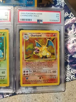 POKEMON TCG BASE SET HOLOS CHARIZARD(PSA 5) BLASTOISE(RAW) AND VENUSAUR (PSA 7) - Image 4