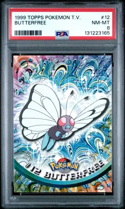 1999 TOPPS POKEMON TV #12 BUTTERFREE PSA 8 - Image 1