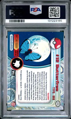 1999 TOPPS POKEMON TV #12 BUTTERFREE PSA 8 - Image 2