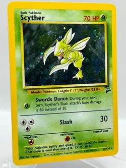 Scyther 17/130 Base Set 2 Unlimited Holo Rare WotC Vintage Pokemon Card - Image 2