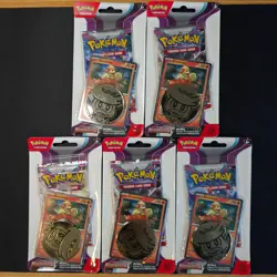 Pokemon Paldea Evolved Growlithe Promo Checklane Blister Pack x5 - Image 1