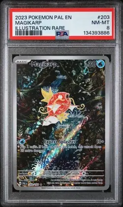 2023 POKEMON PAL EN-PALDEA EVOLVED ILLUSTRATION RARE #203 MAGIKARP PSA 8 - Image 1