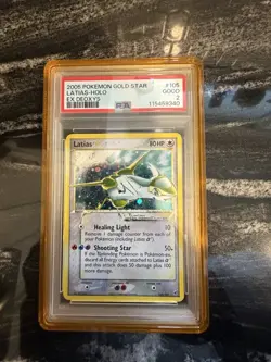 2005 Pokemon EX Deoxy Gold Star #105 Latias Holo PSA 2 Double Swirl Guard In - Image 1
