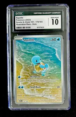 CGC 10 2023 Pokemon 151 SQUIRTLE Illustration Rare #170 English 170/165 GEM MINT - Image 1