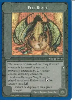 MIDDLE EARTH BLUE BORDER PREMIER RARE CARD FELL BEAST lp - Image 1